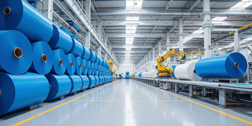 知名制造企业标志,工业图标设计,蓝色背景,制造业代表